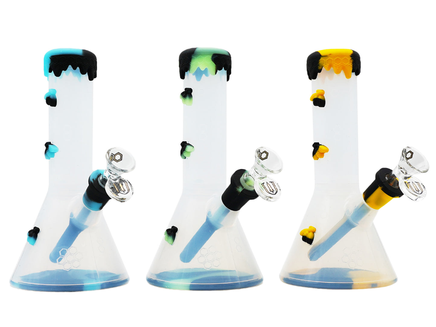 10.5" Silicone Bee Clear Waterpipe