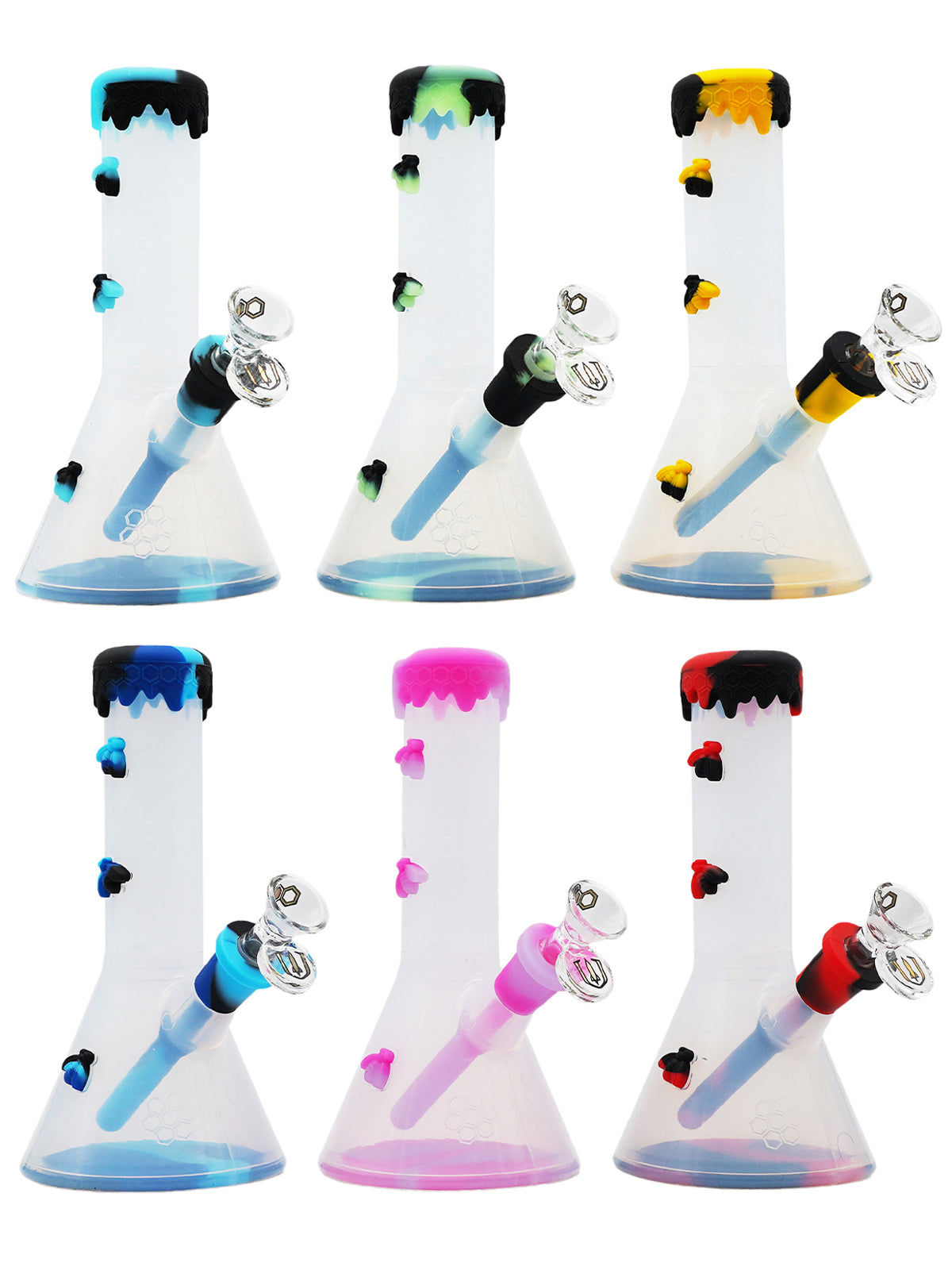 10.5" Silicone Bee Clear Waterpipe
