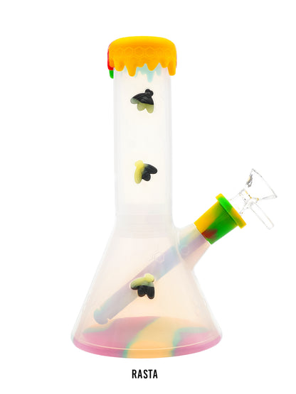 10.5" Silicone Bee Clear Waterpipe