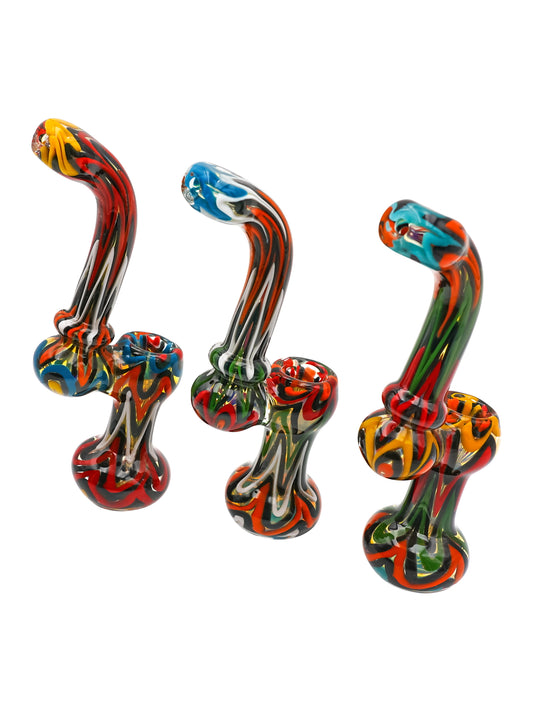 6" Rasta Glass Bubbler