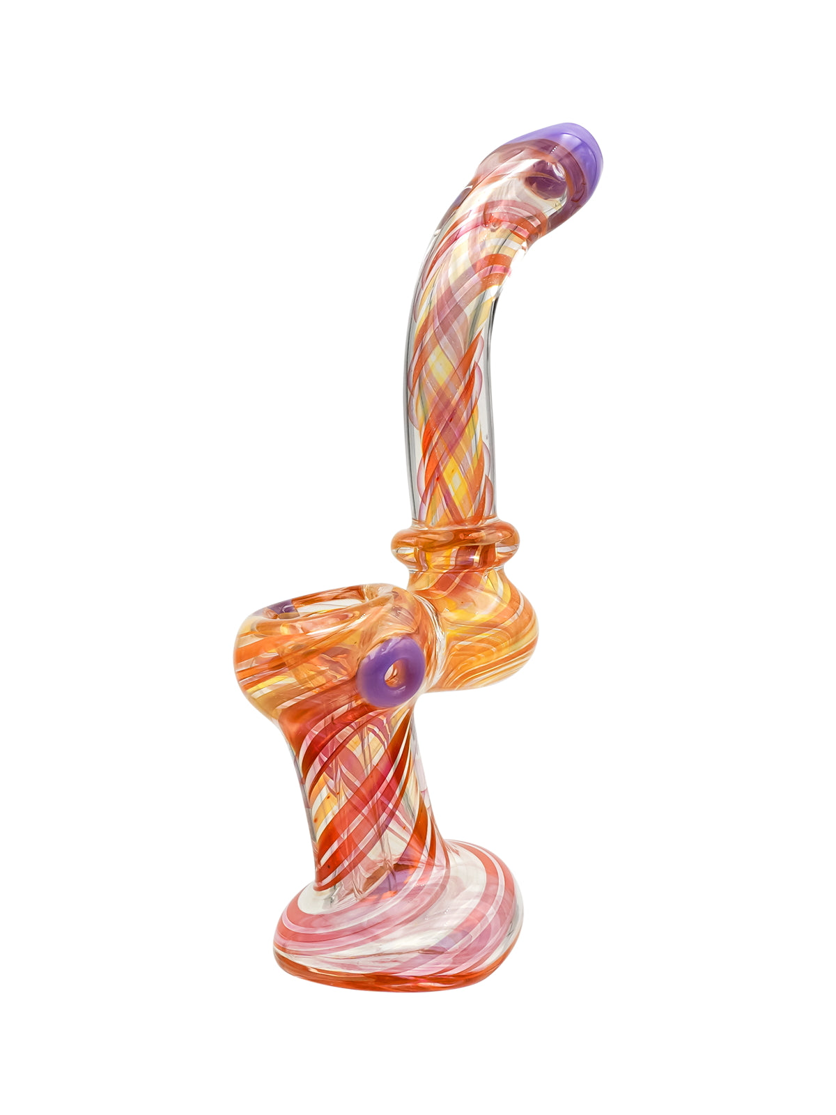 6" Cotton Candy Glass Bubbler