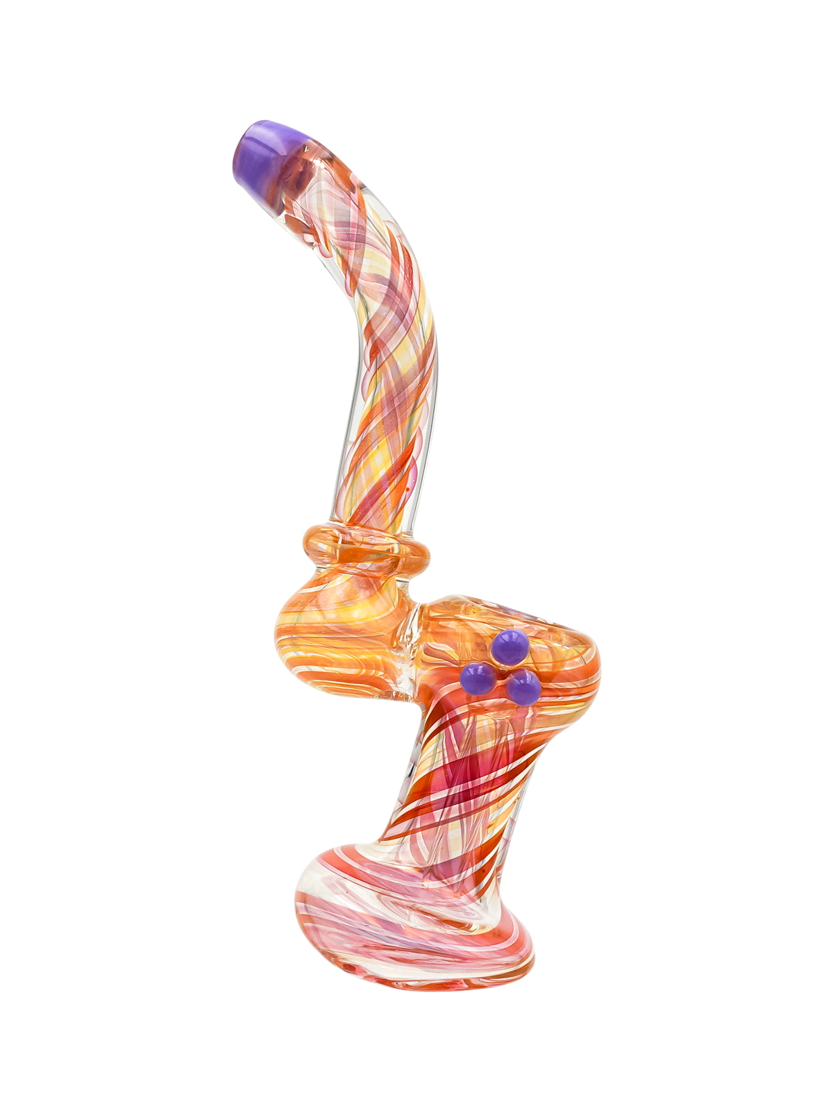 6" Cotton Candy Glass Bubbler