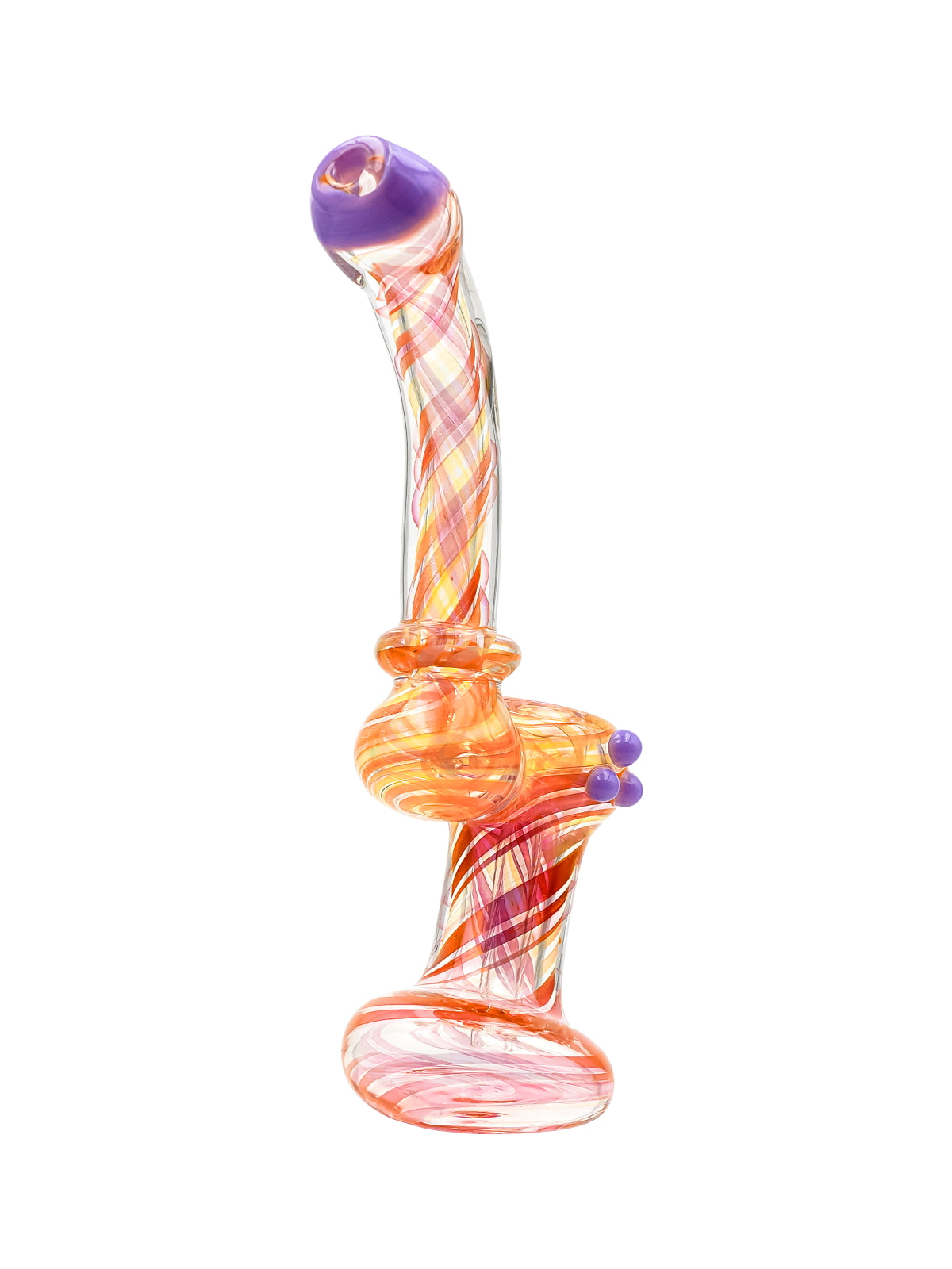 6" Cotton Candy Glass Bubbler