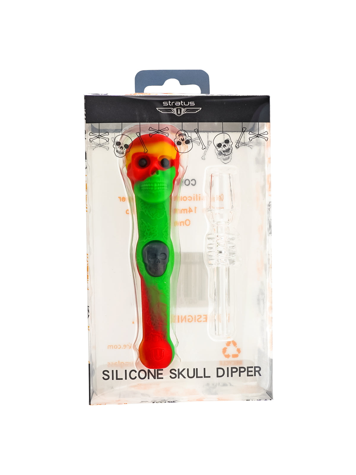 14MM Quartz Tip  - Stratus Silicone Skull Dipper Glow In The Dark