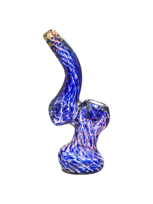 5" High Blue Waves Glass Bubbler