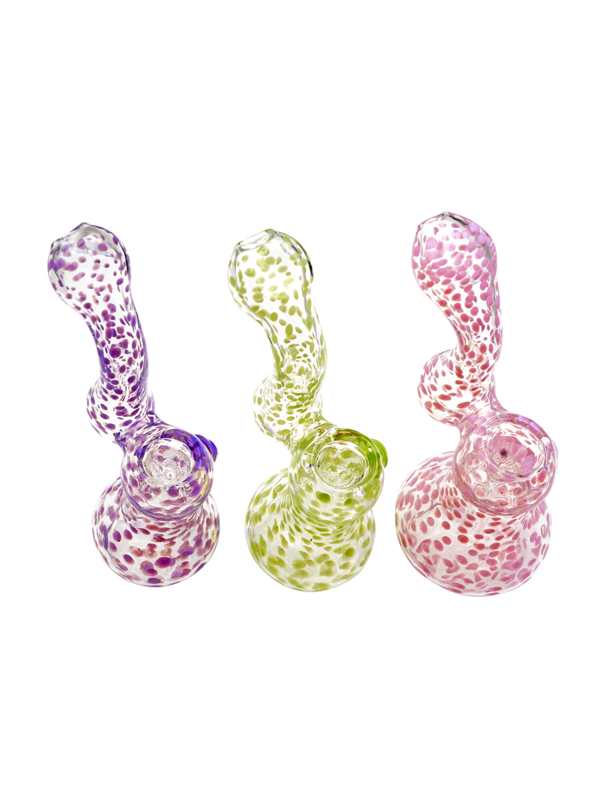 6" Spotted Glass Bubbler