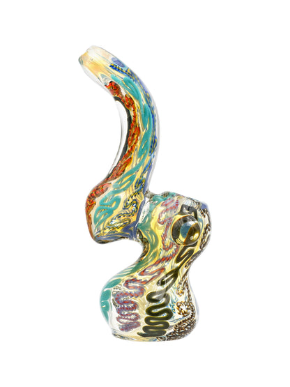 6" High Orange Waves Glass Bubbler