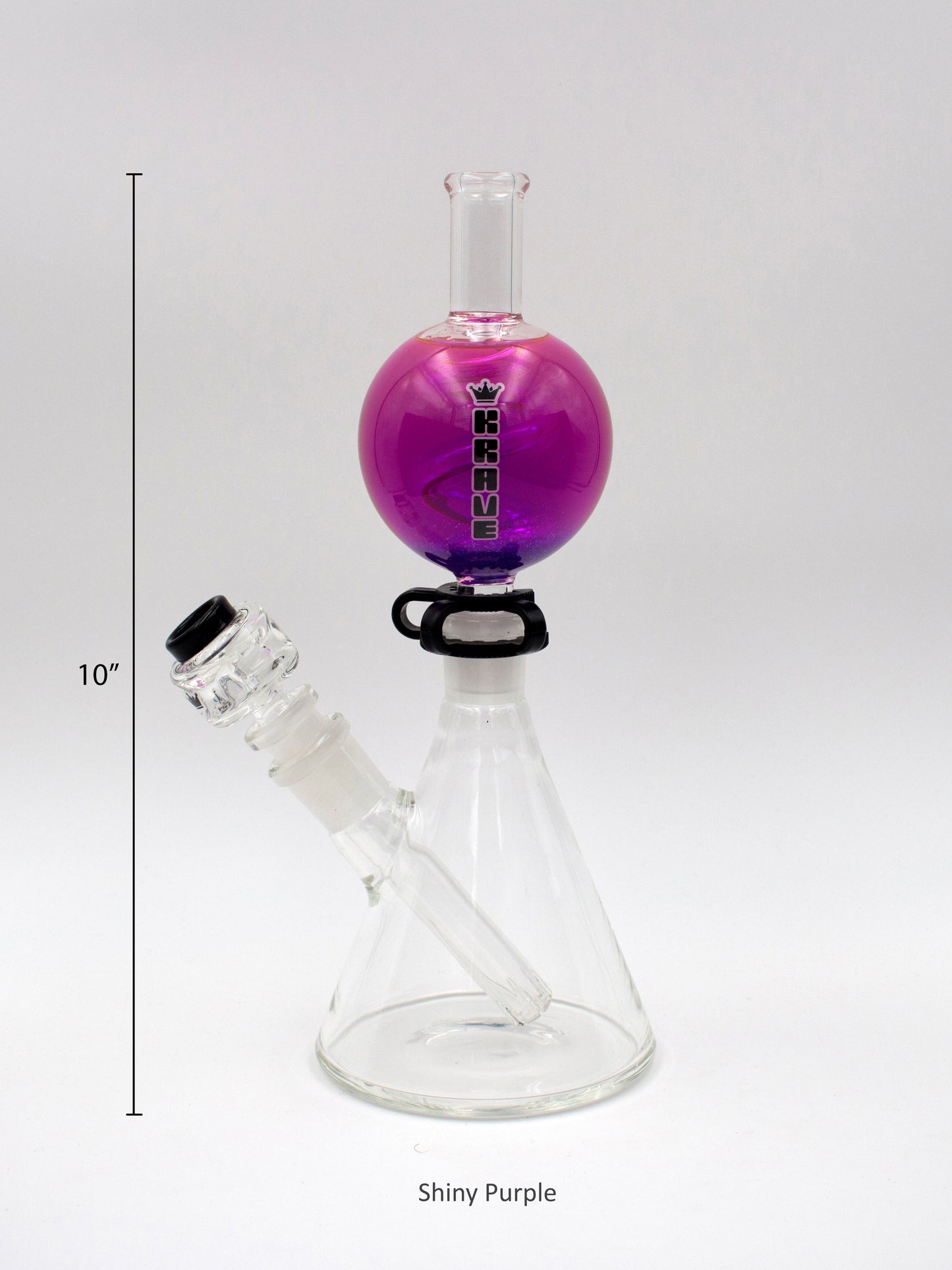 Krave Spiral Sphere Freezable Glitter Ball Beaker Waterpipe