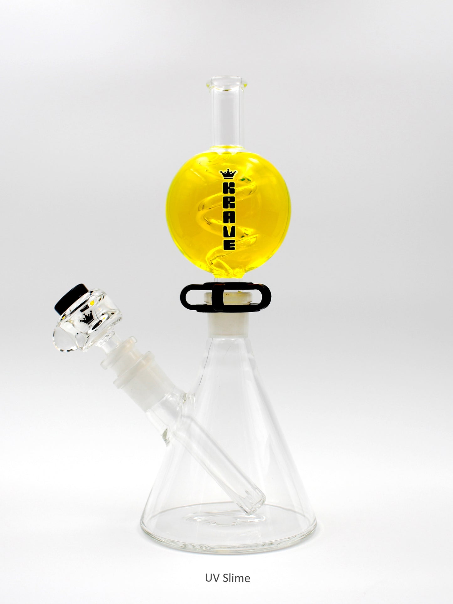 Krave Spiral Sphere Freezable Glitter Ball Beaker Waterpipe