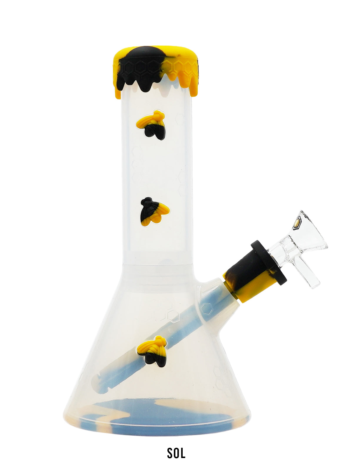 10.5" Silicone Bee Clear Waterpipe