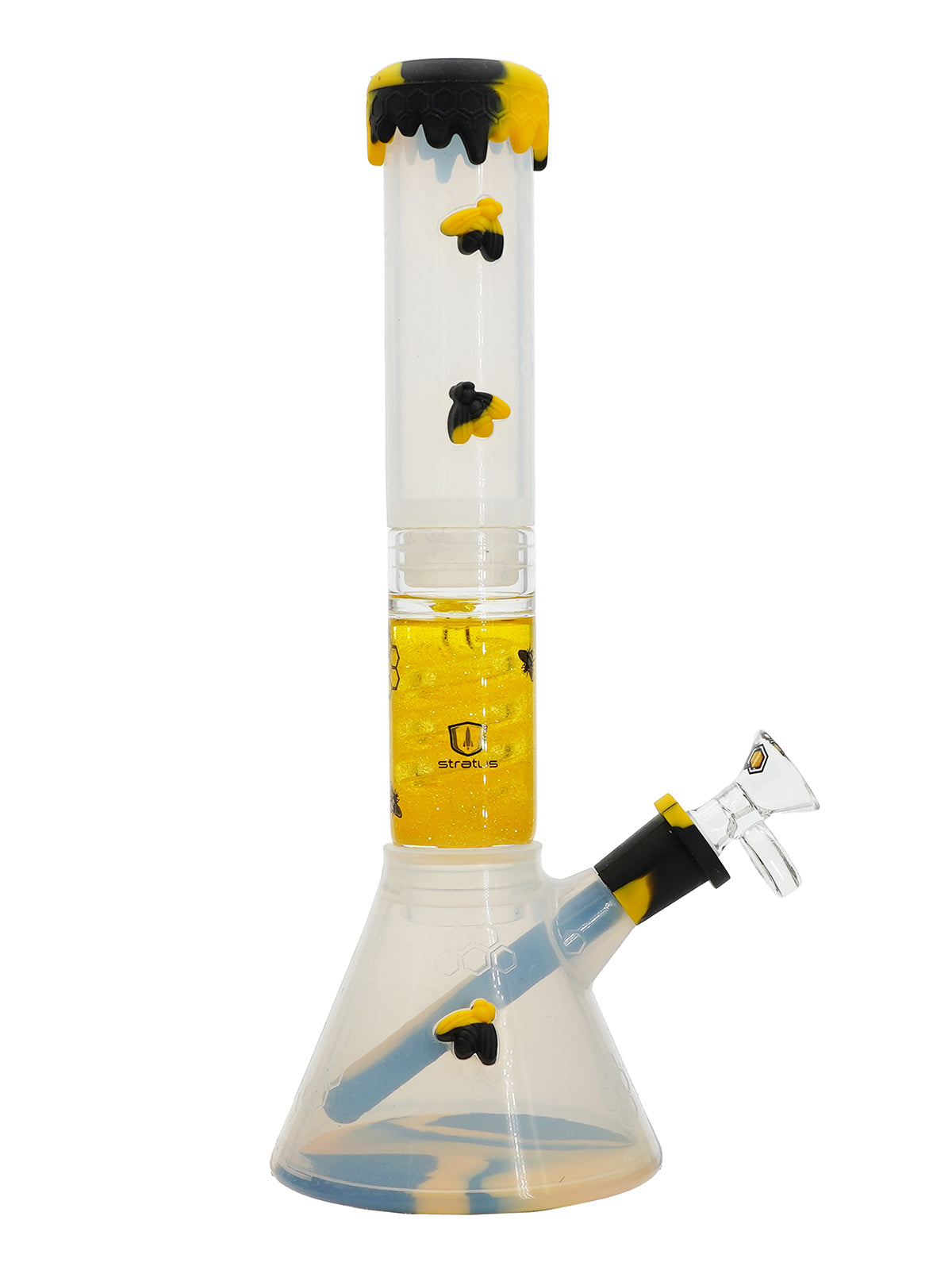 Silicone Bee Clear Freezable Perc Waterpipe