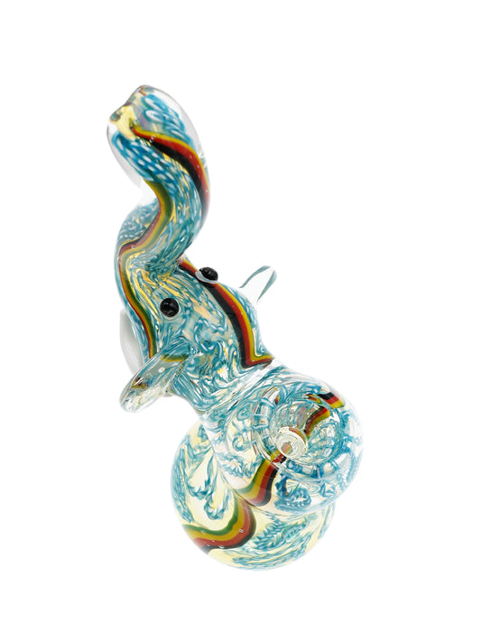 Rainbow Elephant Glass Bubbler