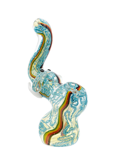 Rainbow Elephant Glass Bubbler