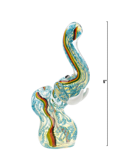 Rainbow Elephant Glass Bubbler