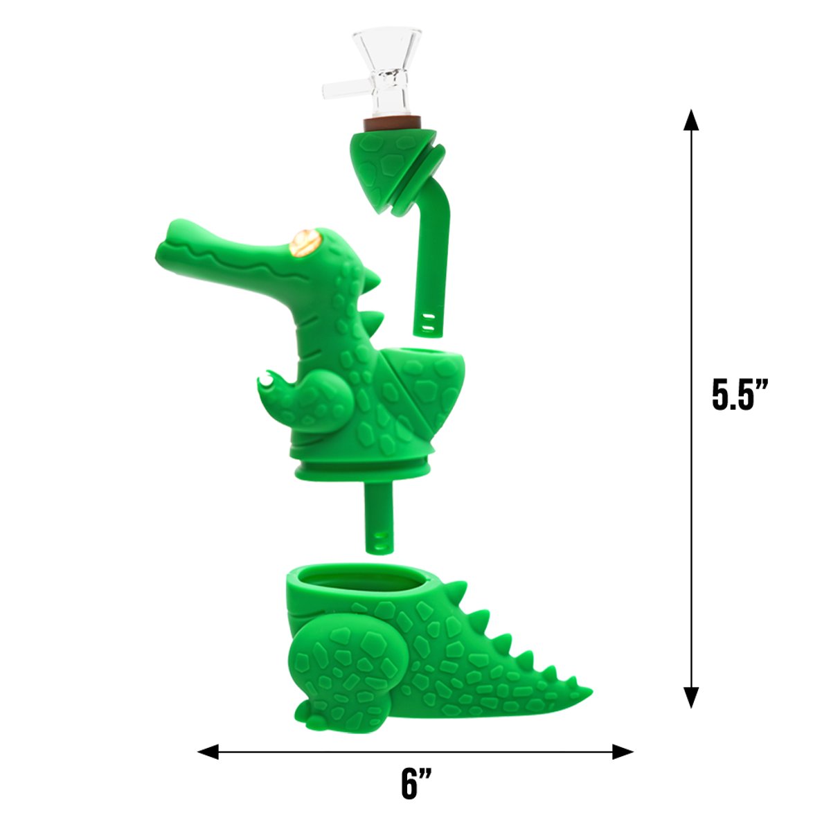 5" Silicone Crocodile Waterpipe