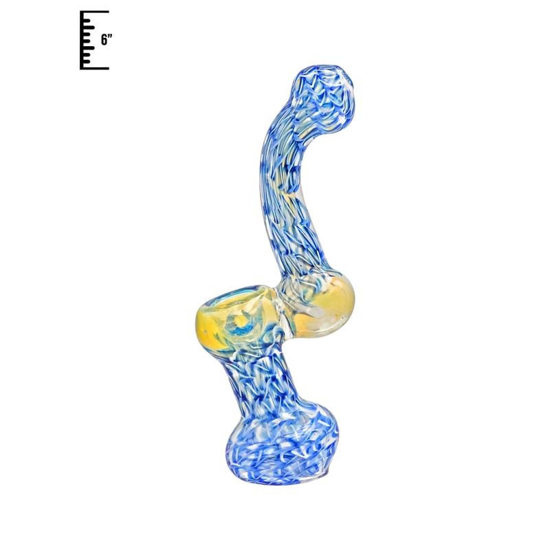 6" Blue Glass Bubbler