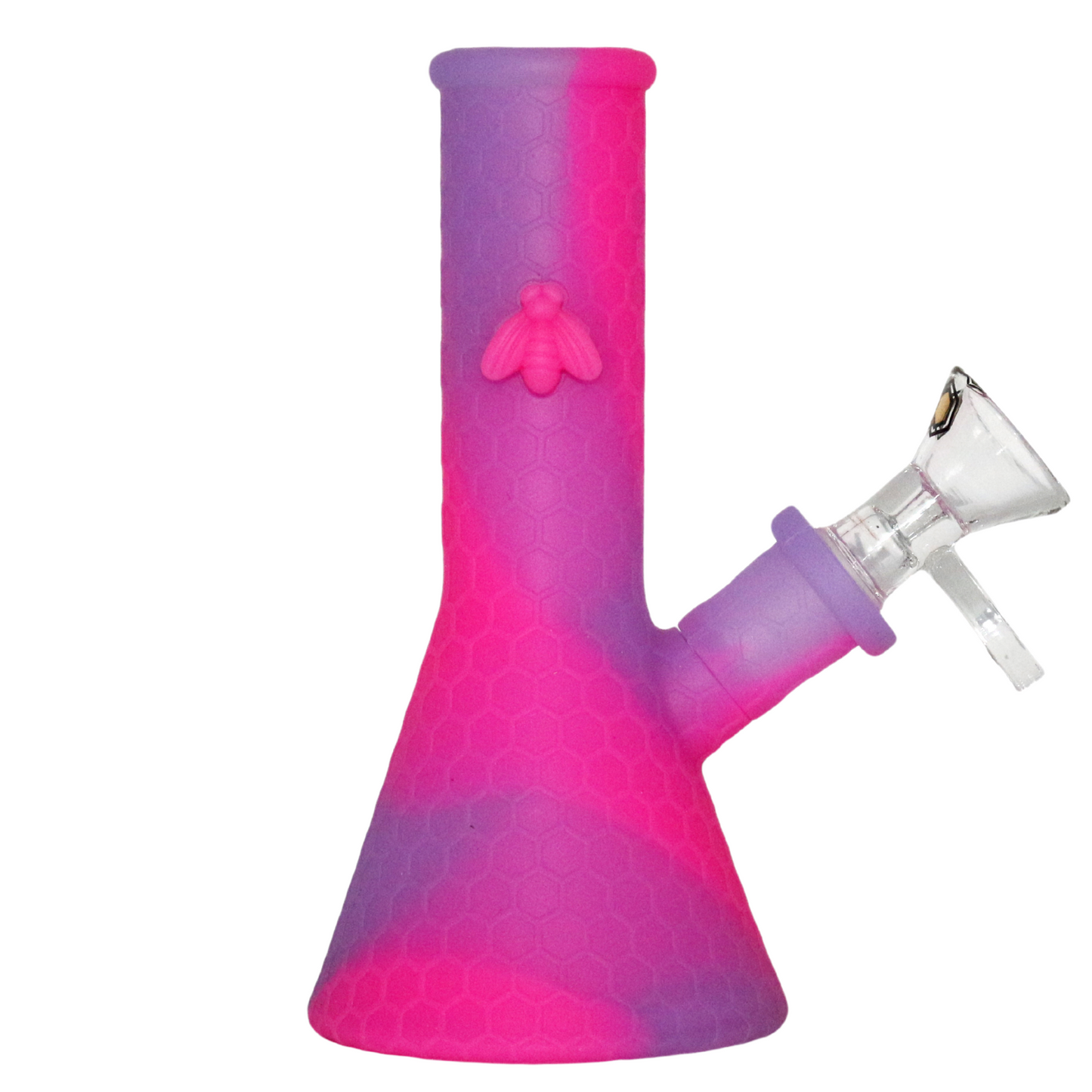 STRATUS GLASS: 8in SILICONE RIG W/ 14mm MALE BANGER – ALL IN ONE