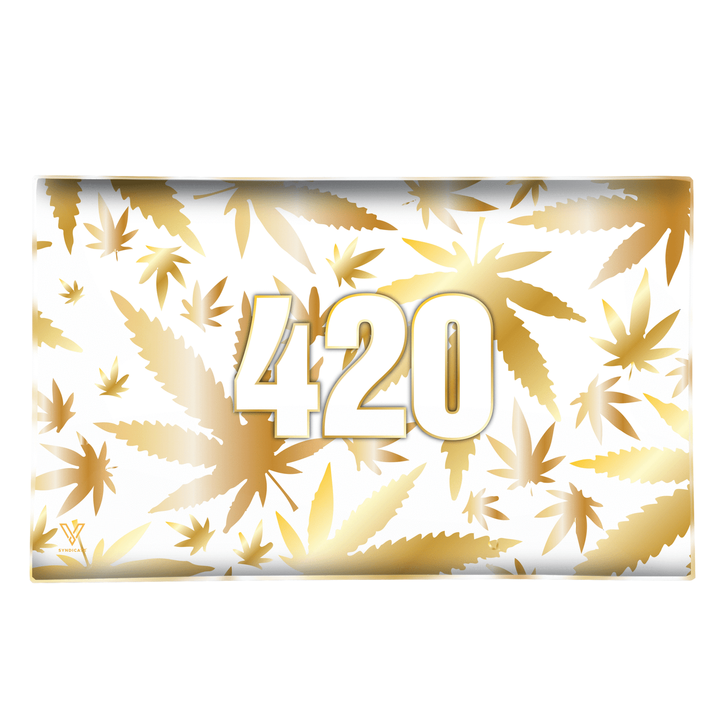 Gold 420 Glass Shatter Resistant Rolling Tray