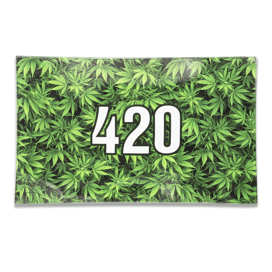 Green 420 Glass Shatter Resistant Rolling Tray