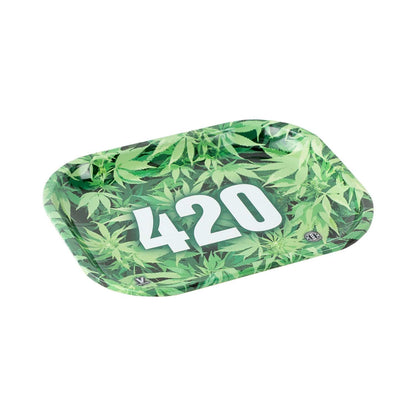 Green 420 Metal Rolling Tray