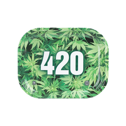 Green 420 Metal Rolling Tray