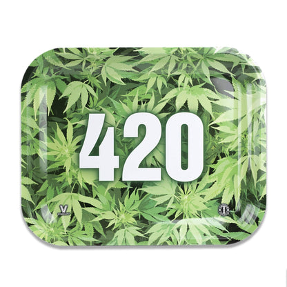 Green 420 Metal Rolling Tray