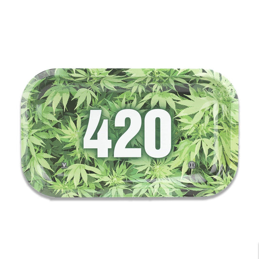 Green 420 Metal Rolling Tray