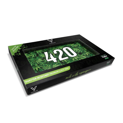 Green 420 Glass Shatter Resistant Rolling Tray