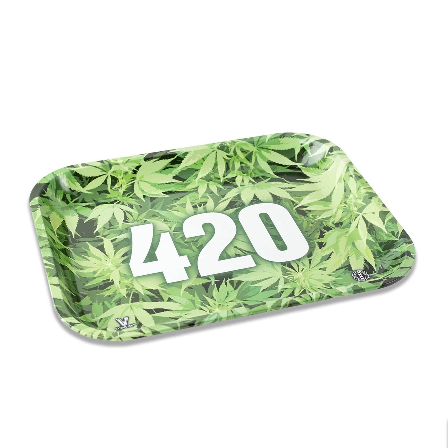 Green 420 Metal Rolling Tray