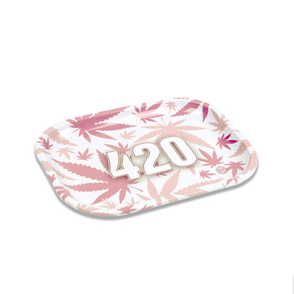 Pink 420 Metal Rolling Tray