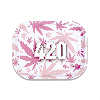 Pink 420 Metal Rolling Tray